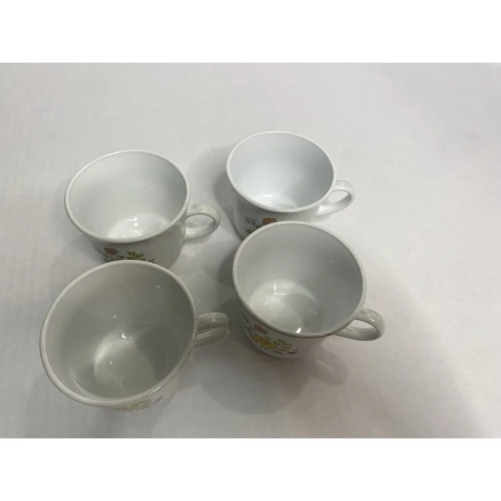 Corning Ware Corelle Spring Meadow Pattern Coffee/Tea Cups Set of 4